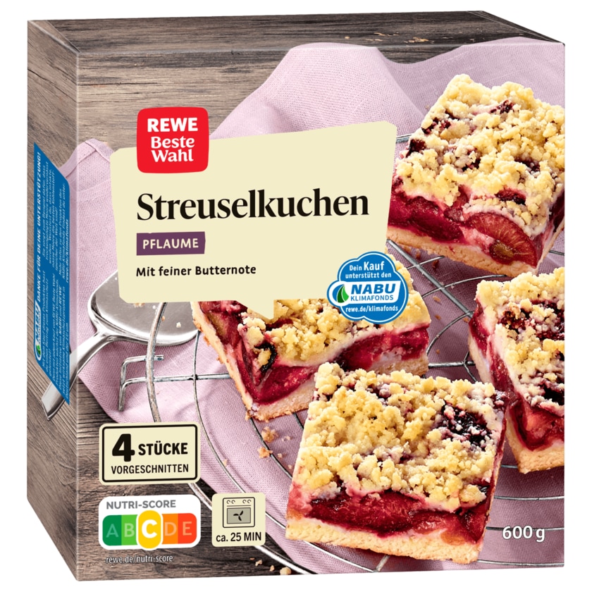 REWE Beste Wahl Pflaumen-Streuselkuchen 600g